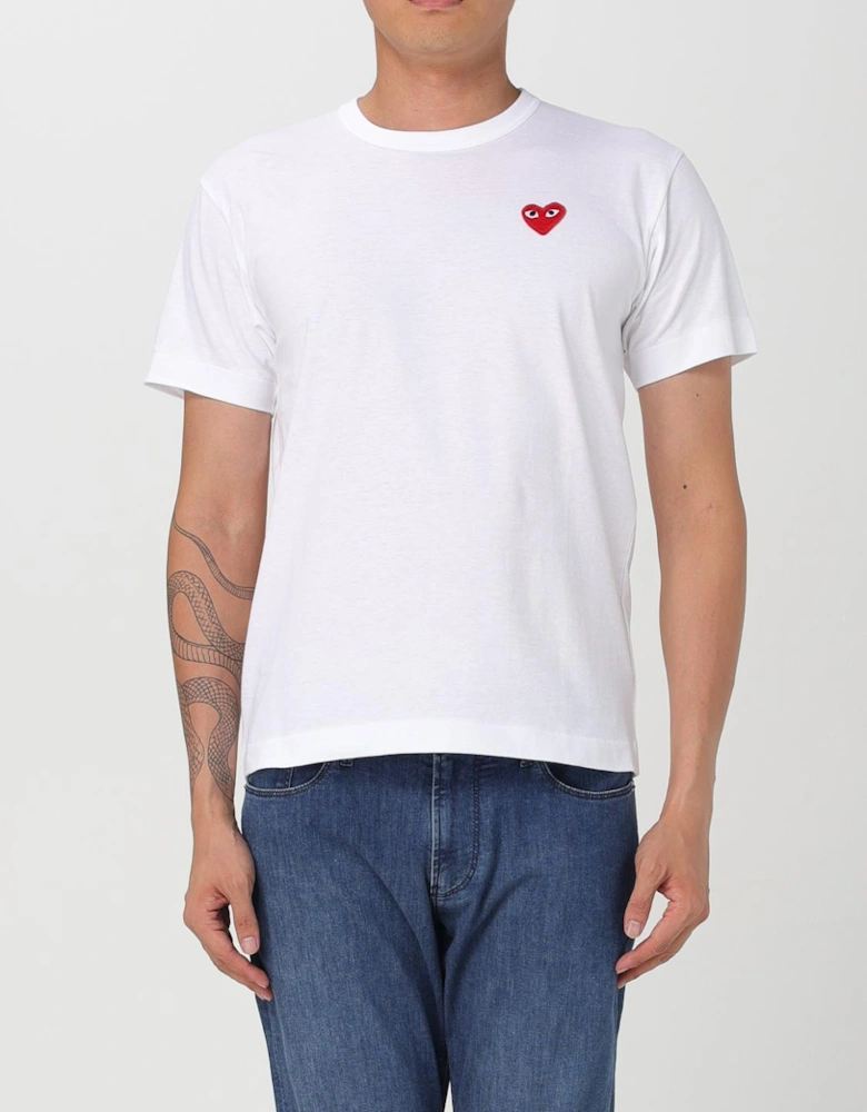 Classic Short Sleeve Cotton T-Shirt with Heart Graphic