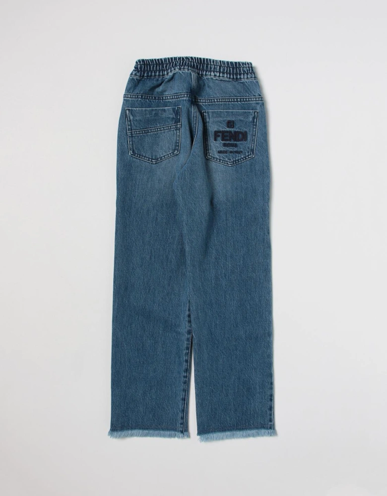 Kids Cropped Frayed Hem Jeans