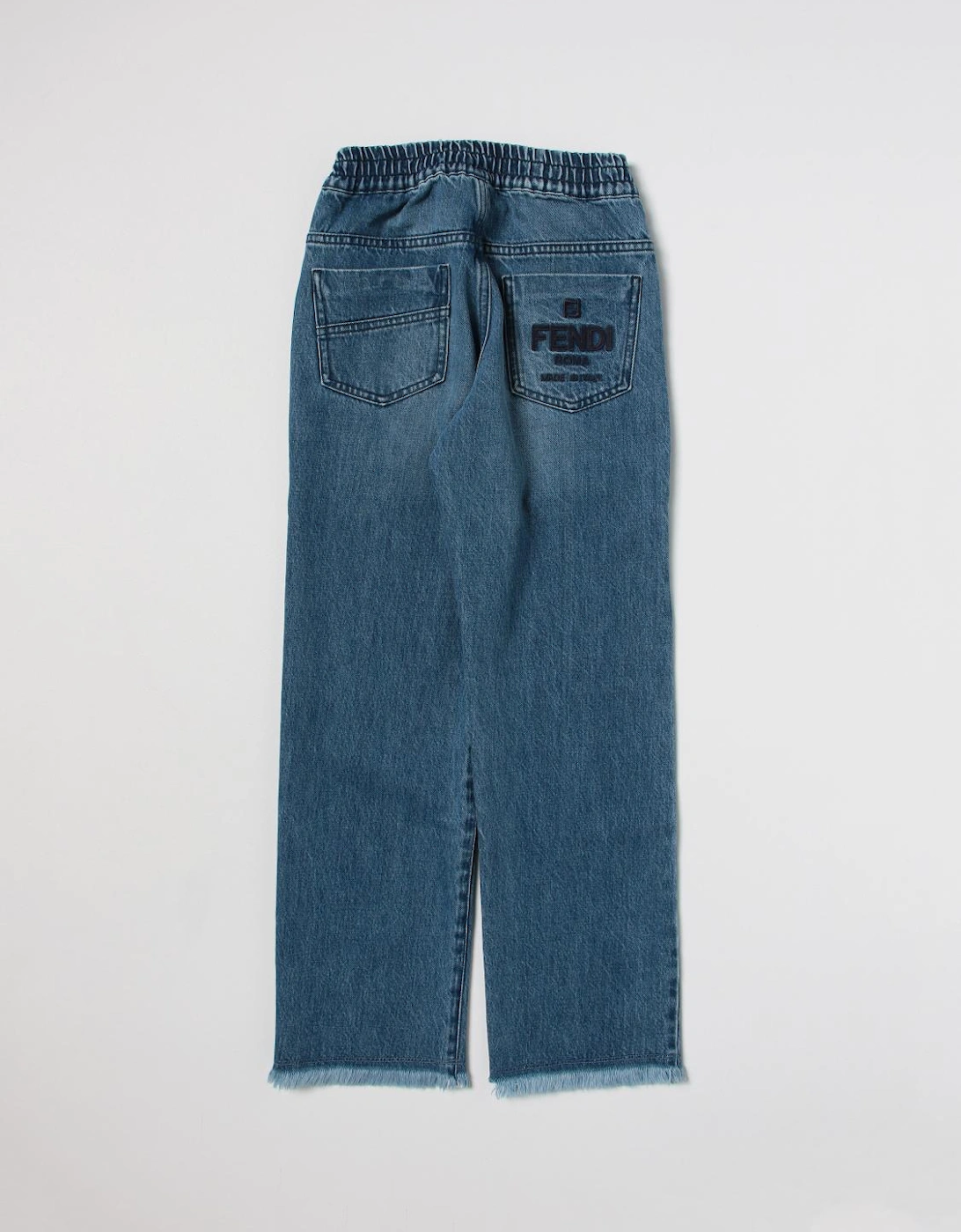 Kids Cropped Frayed Hem Jeans