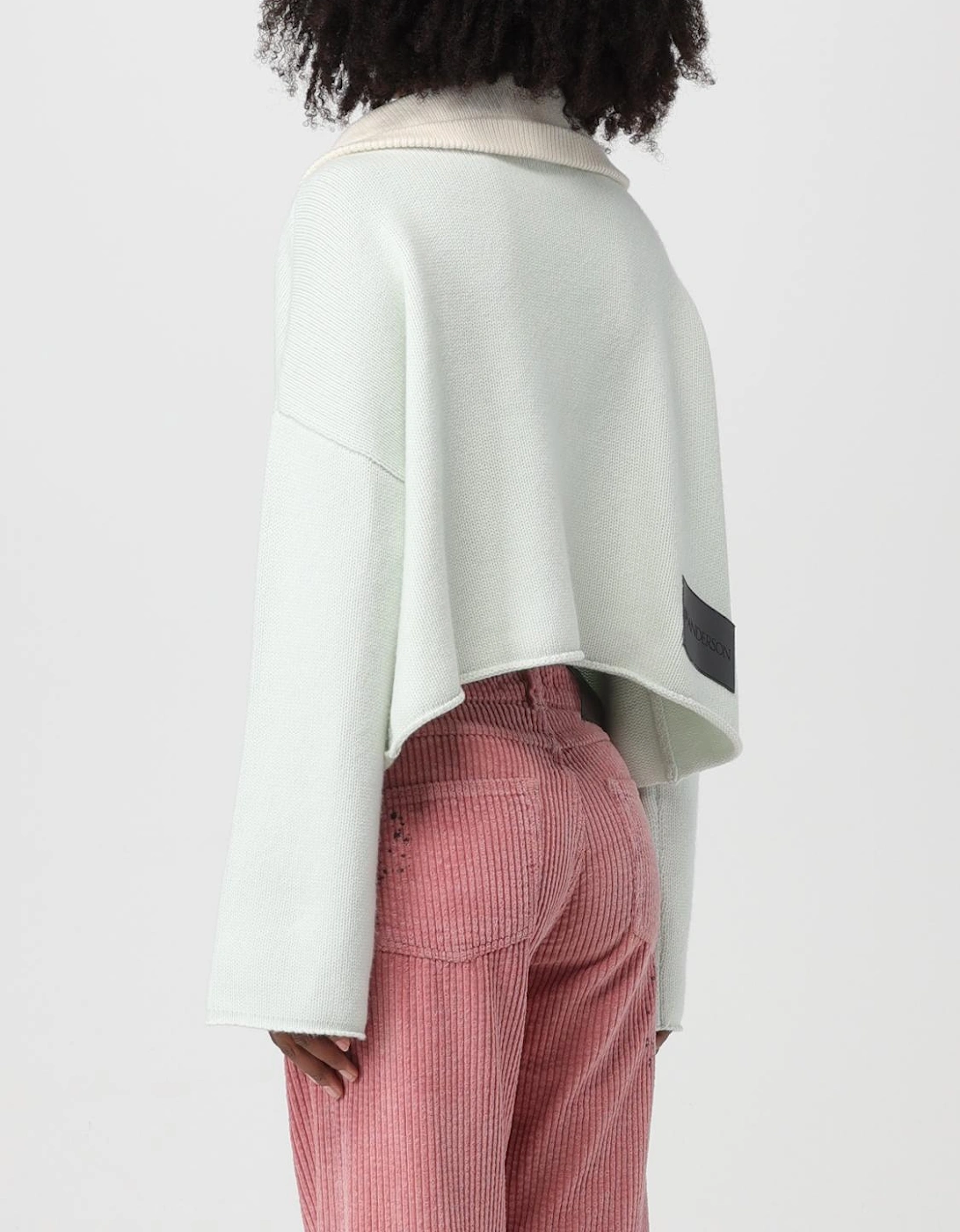 Cropped Merino Wool HalfZip Sweater