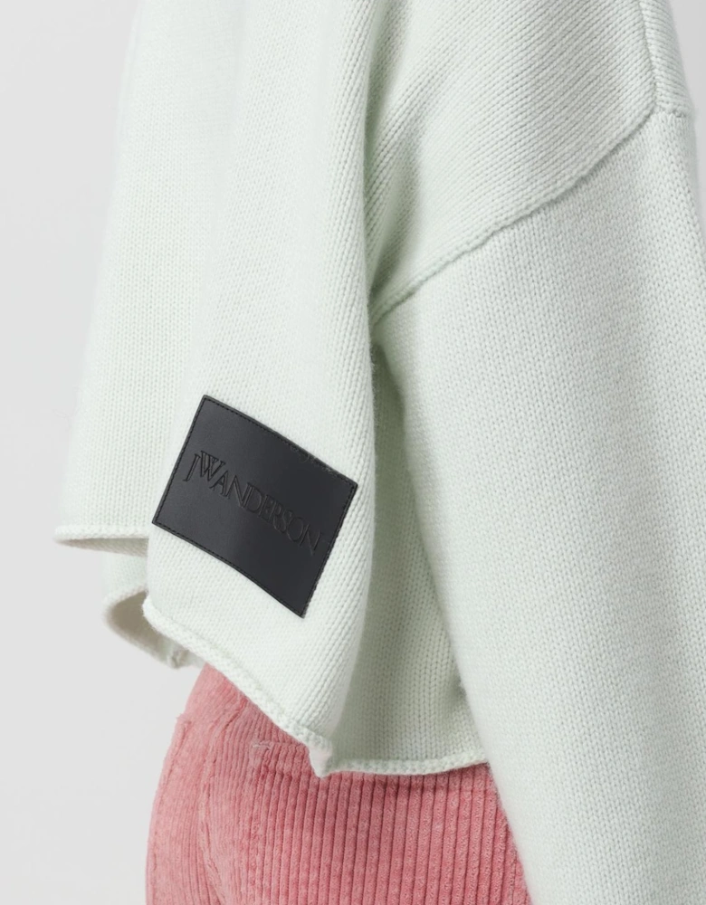 Cropped Merino Wool HalfZip Sweater