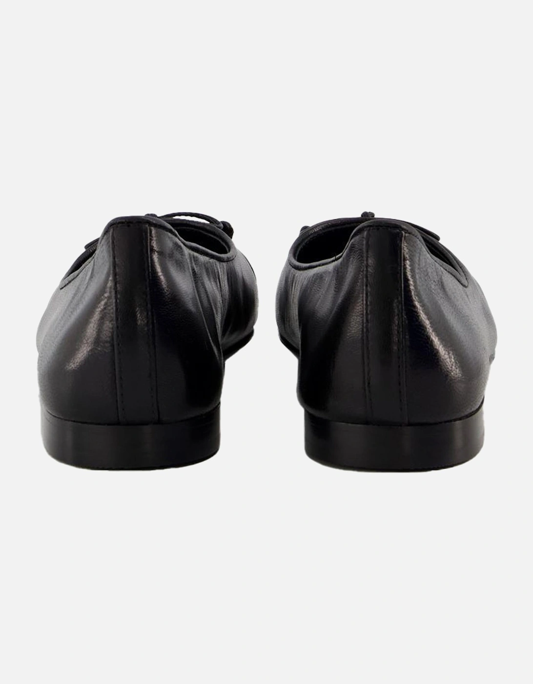 Black Leather Cap Toe Ballerinas