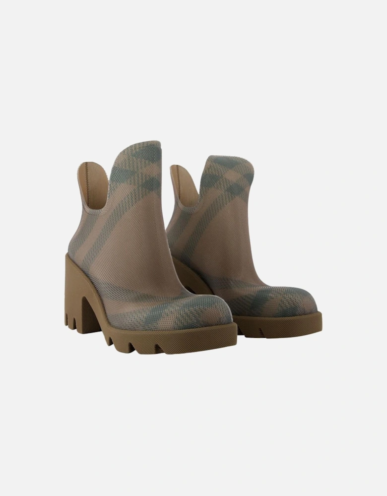 Check Print Ankle Boots