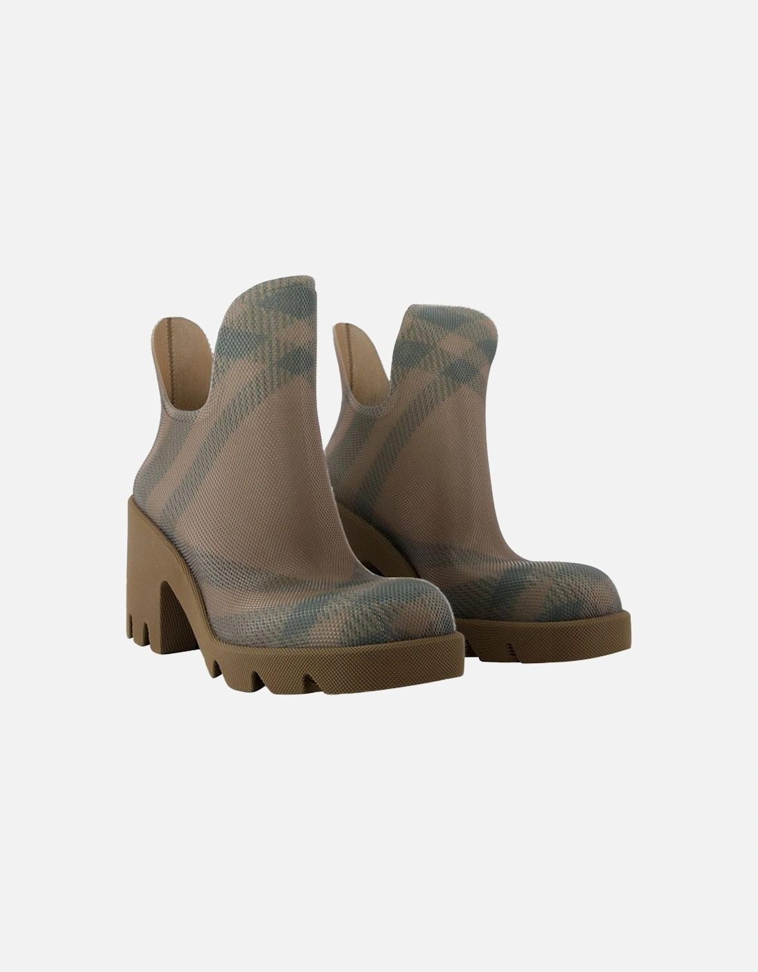 Check Print Ankle Boots