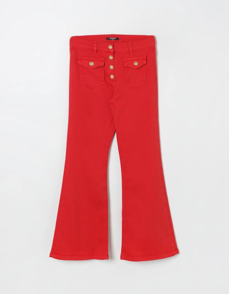 Flare Jeans Button Detail
