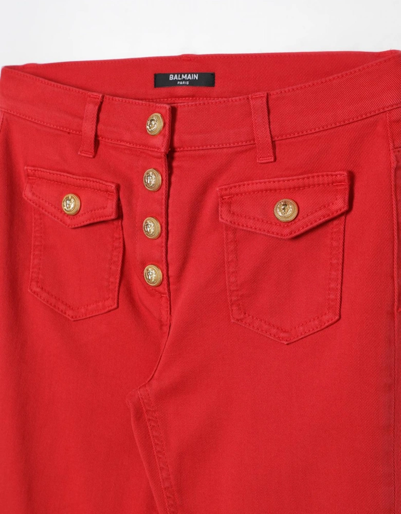 Flare Jeans Button Detail