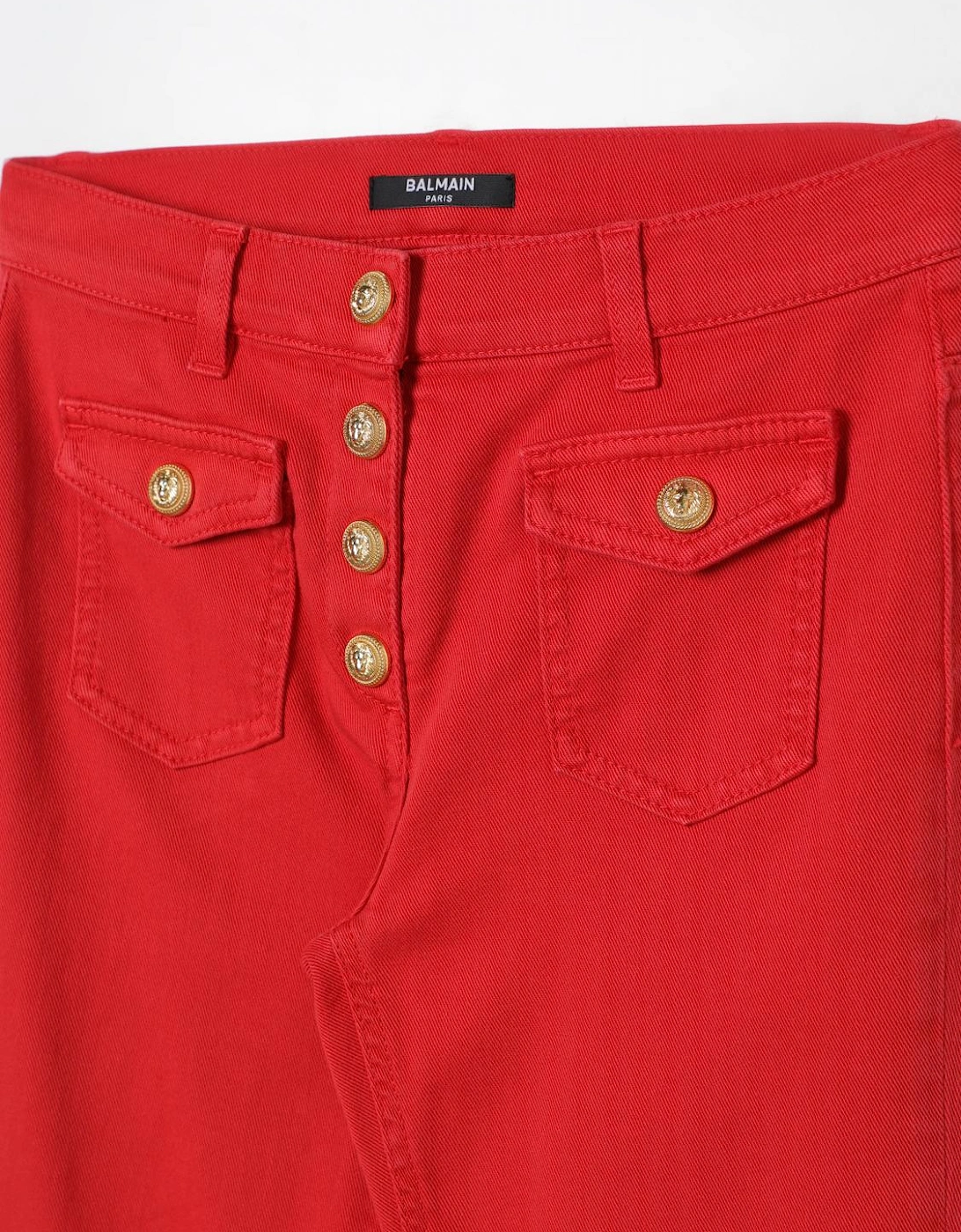 Flare Jeans Button Detail