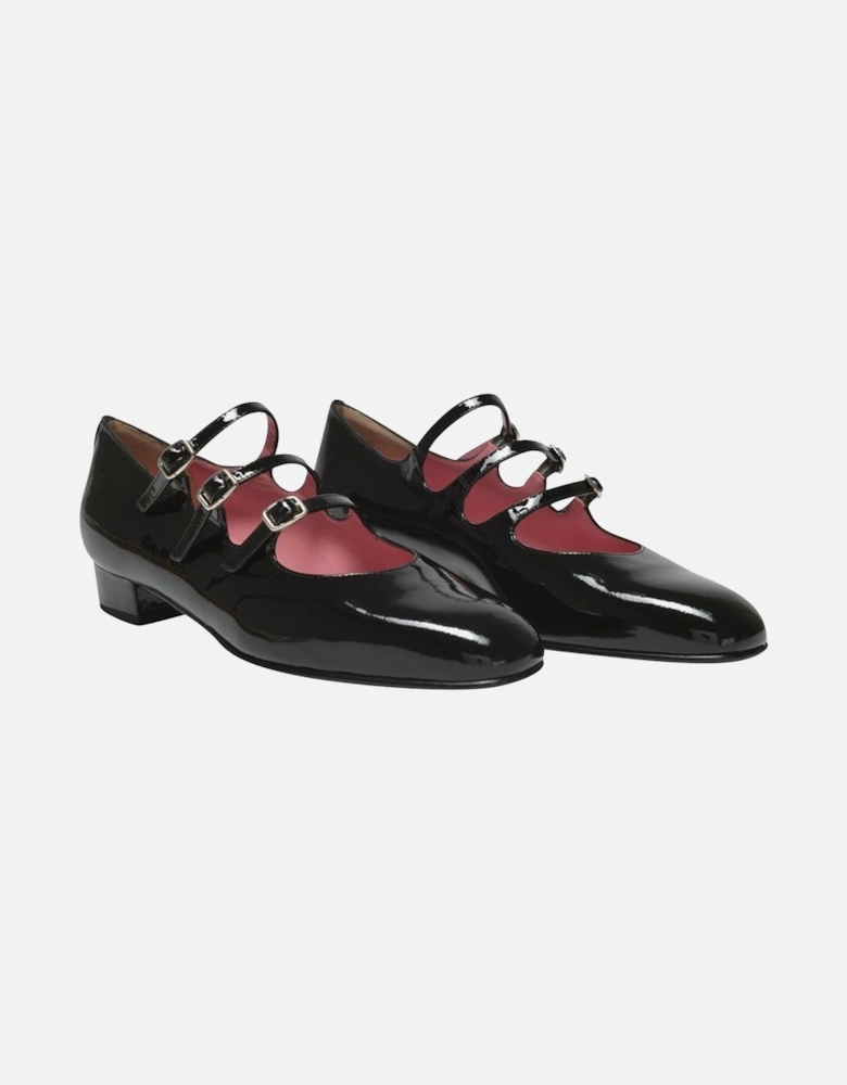 Pointed Toe Triple Strap Mary Jane Shoes