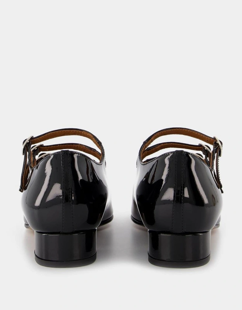 Pointed Toe Triple Strap Mary Jane Shoes