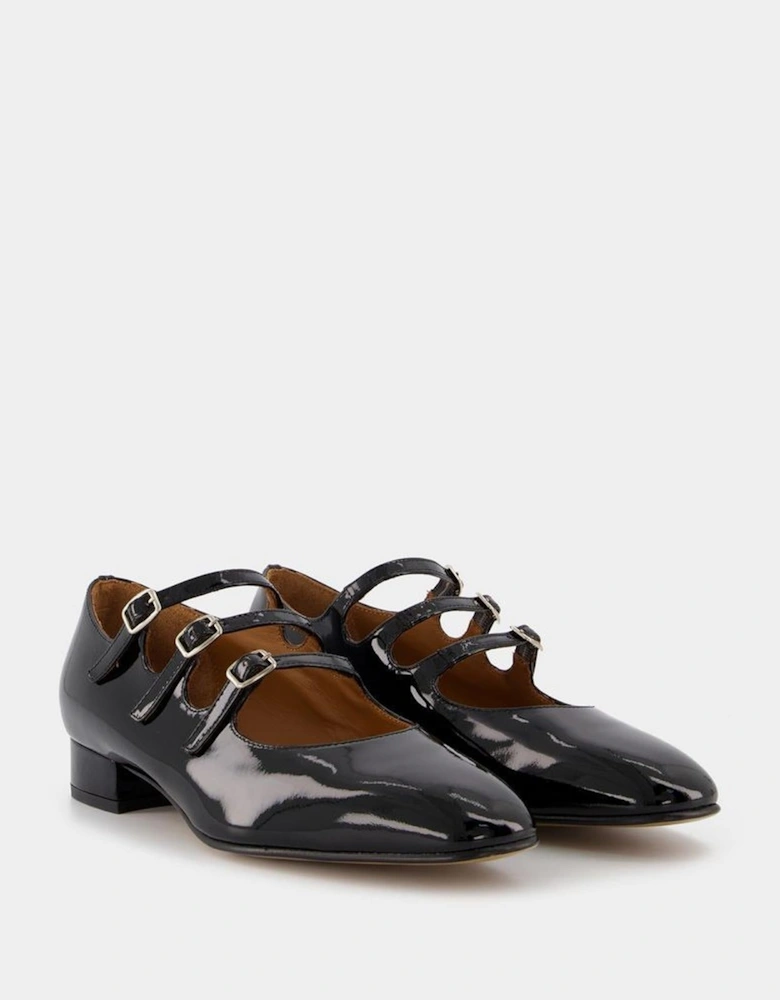 Pointed Toe Triple Strap Mary Jane Shoes