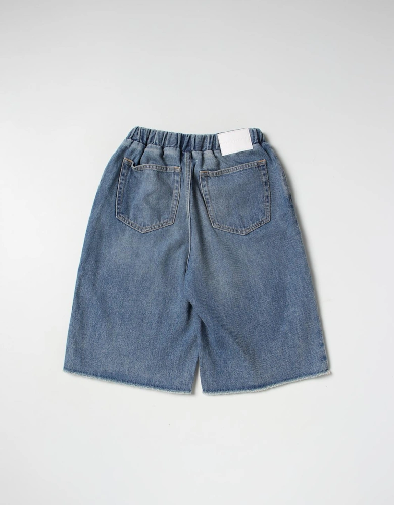Denim Drawstring Shorts Relaxed Fit