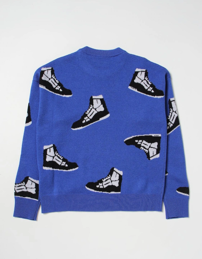 Sneaker Print Knit Sweater