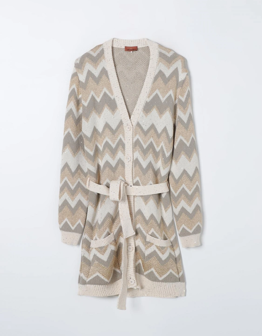 Chevron Knit Cardigan with Belt, 4 of 3