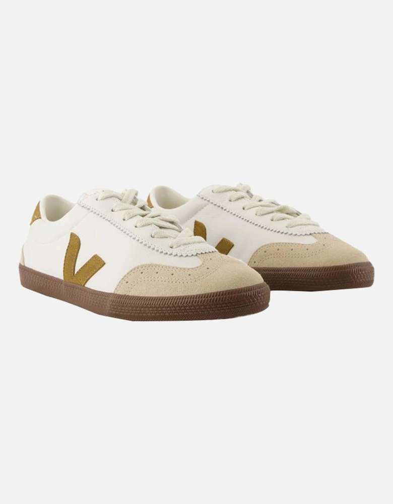 White Leather Volley Sneakers