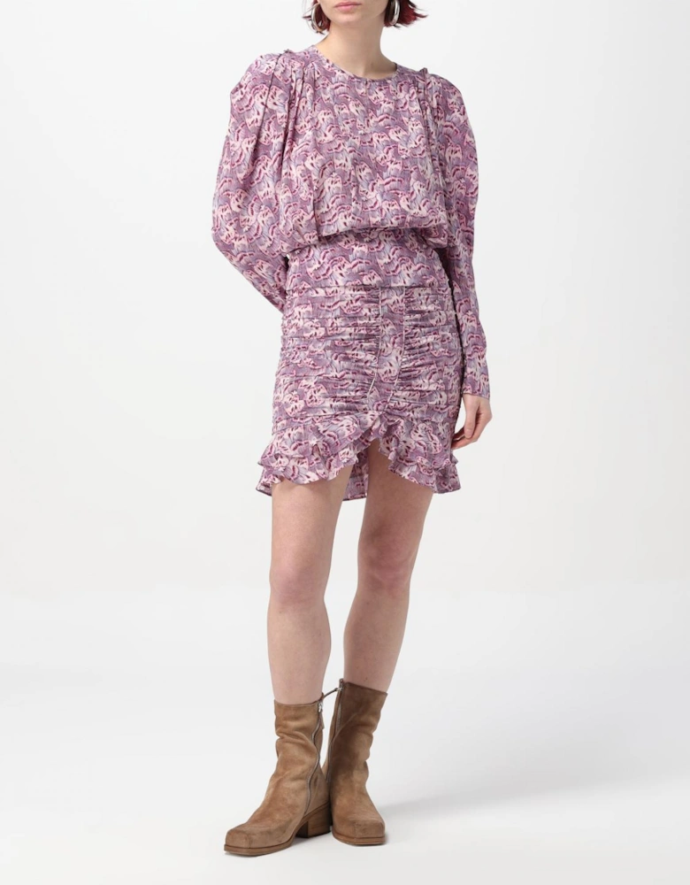 Floral Mini Skirt Ruffled Hem