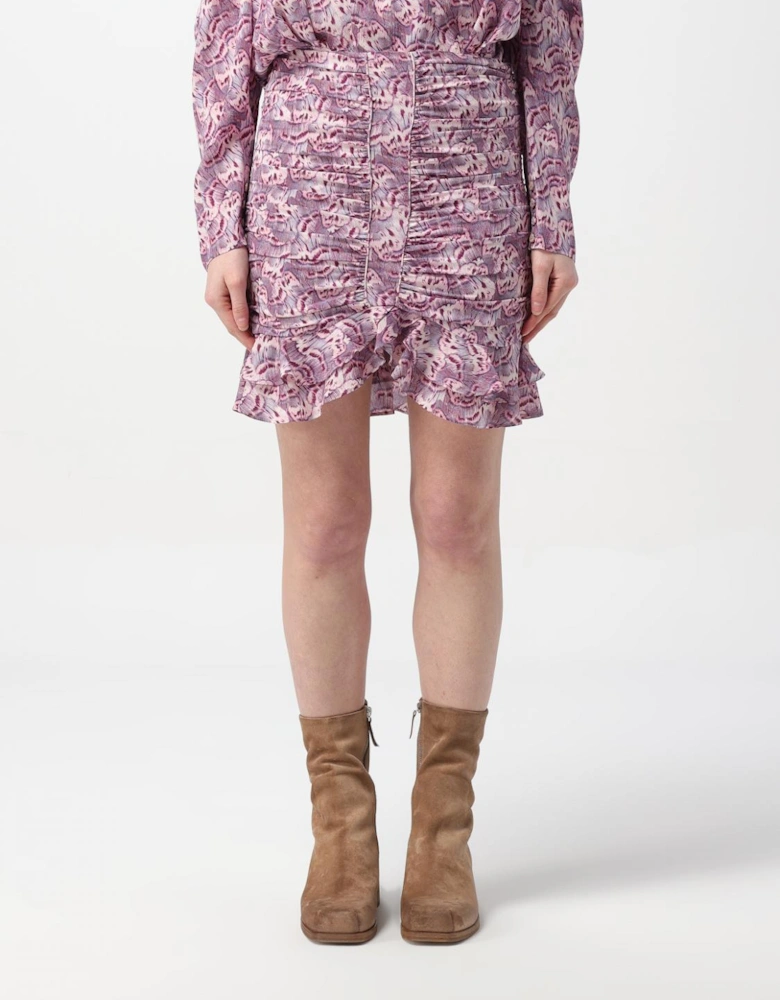 Floral Mini Skirt Ruffled Hem