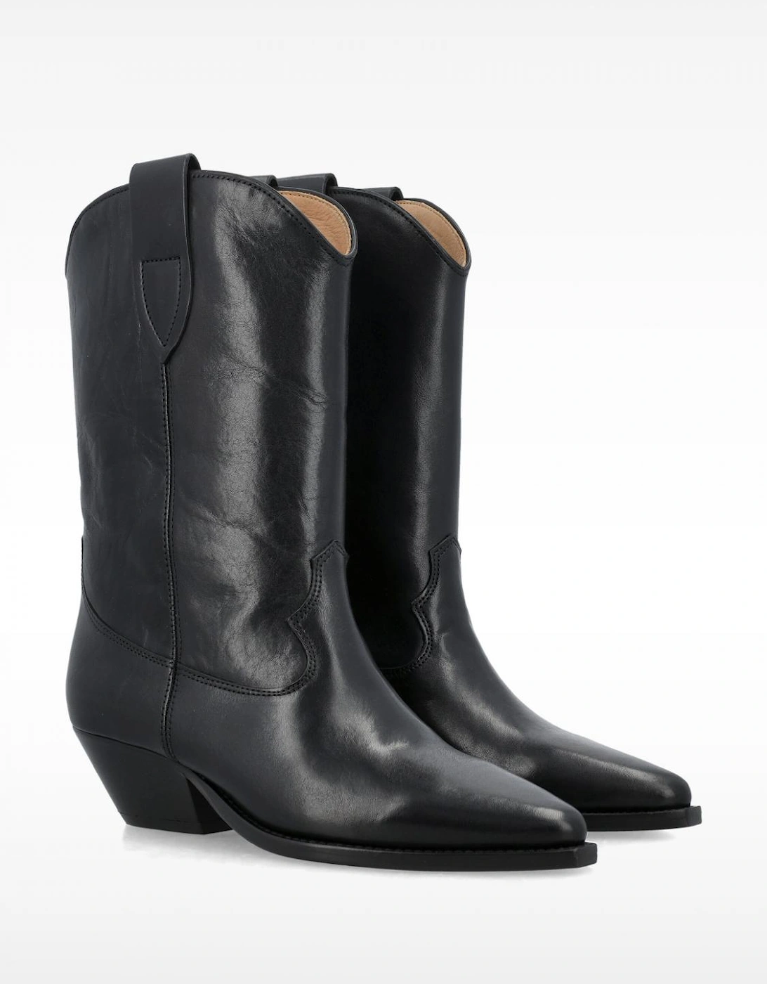 Classic Western Style Mid-Calf Boots with Comfortable Block Heel