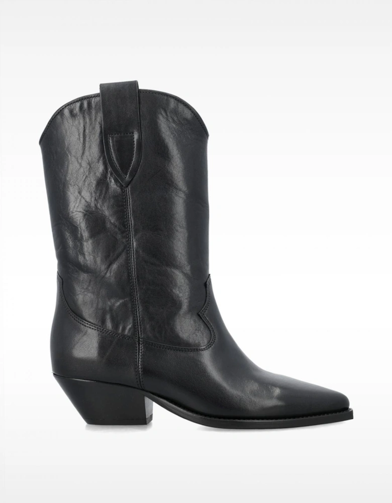 Classic Western Style Mid-Calf Boots with Comfortable Block Heel