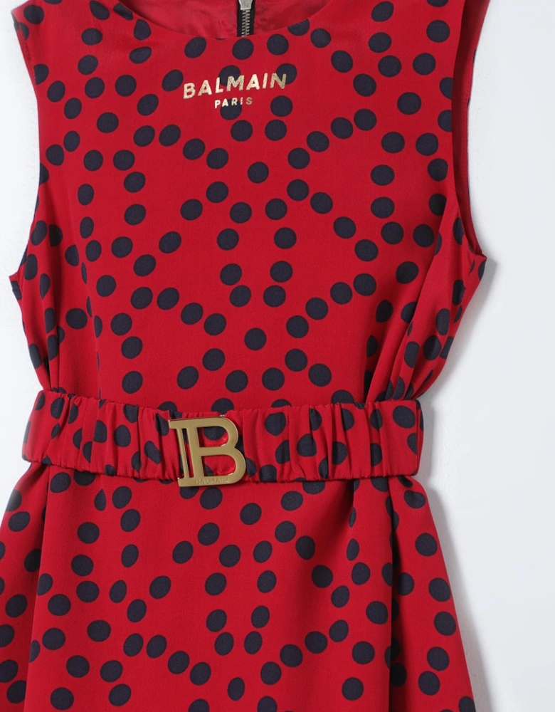 Polka Dot Belted Dress
