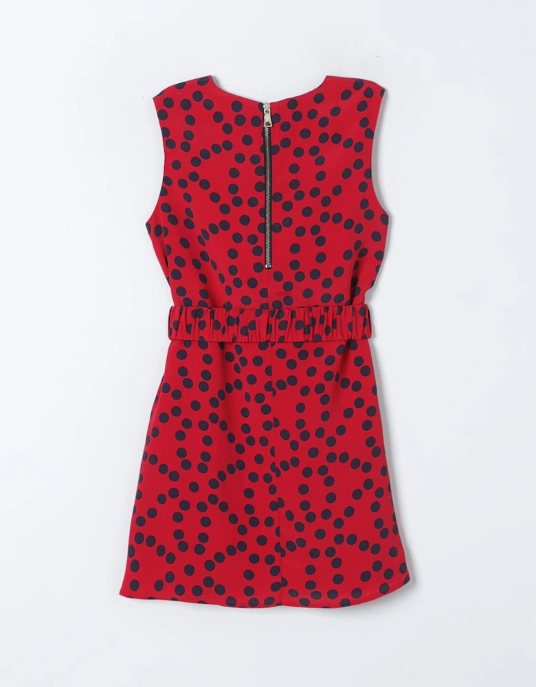 Polka Dot Belted Dress