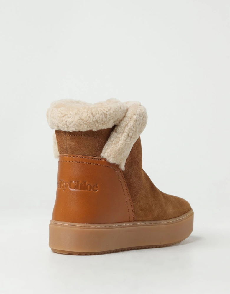 Shearling Cuff Ankle Boots