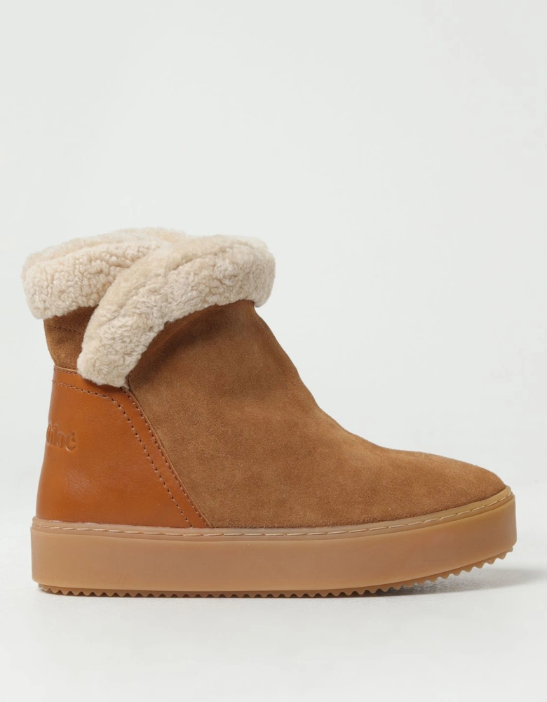 Shearling Cuff Ankle Boots