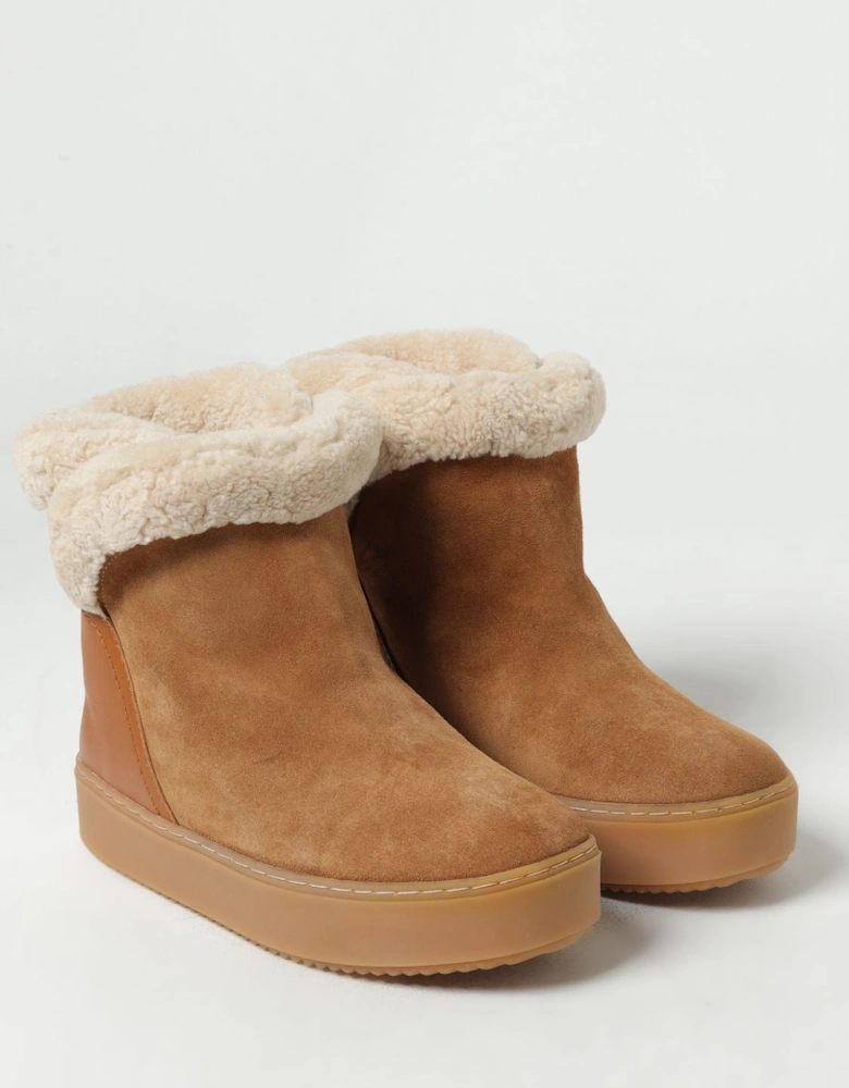 Shearling Cuff Ankle Boots