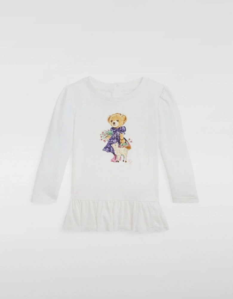 Girls Teddy Bear Graphic Tunic Top