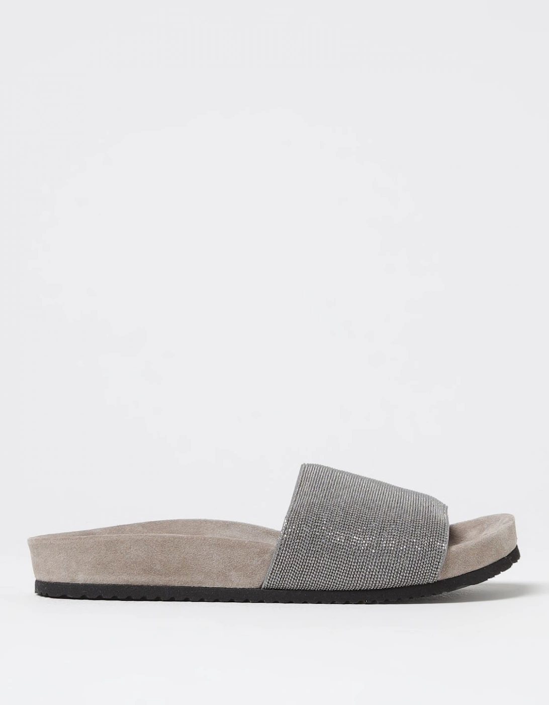 Embellished Suede Slides