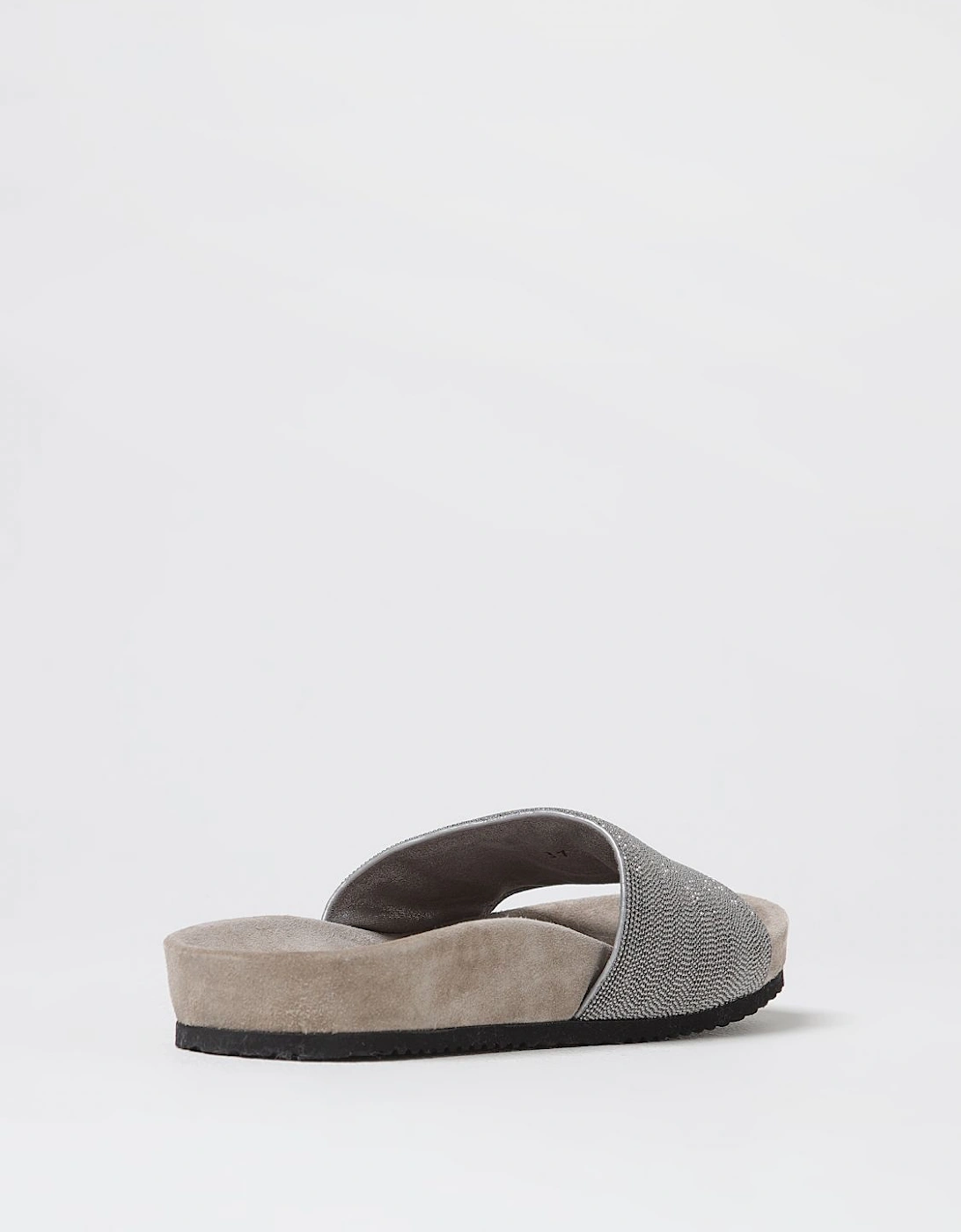 Embellished Suede Slides