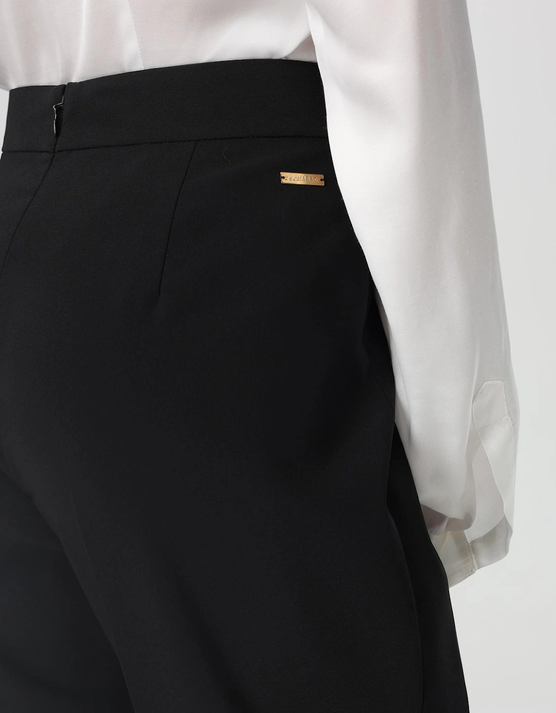 Straight Leg Trousers Cuffed Hem