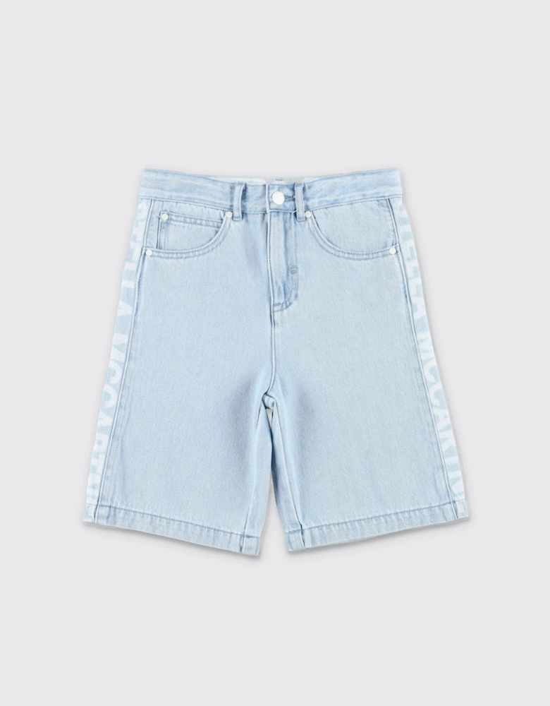 Kids Denim Shorts Side Logo