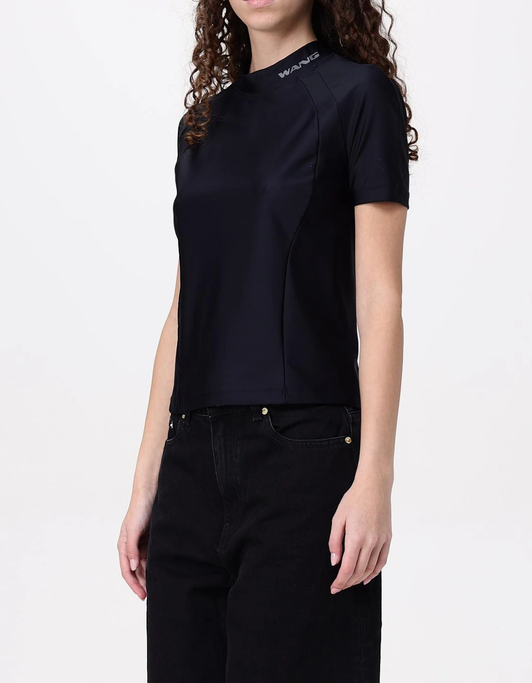 Mock Neck Short Sleeve Top