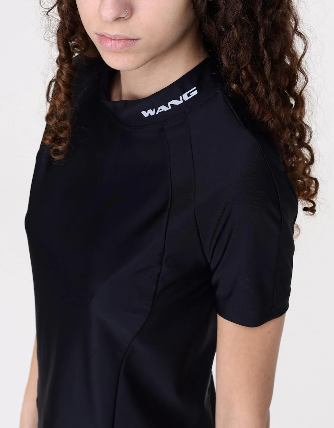 Mock Neck Short Sleeve Top
