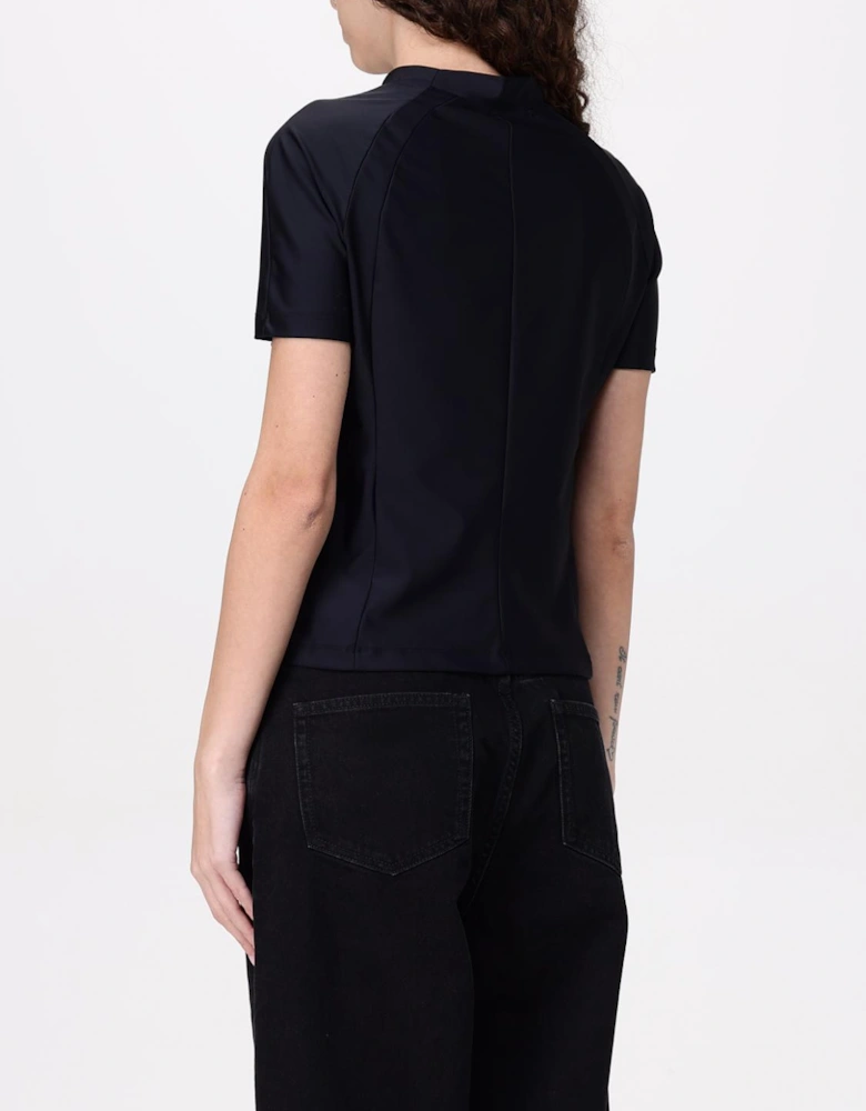 Mock Neck Short Sleeve Top