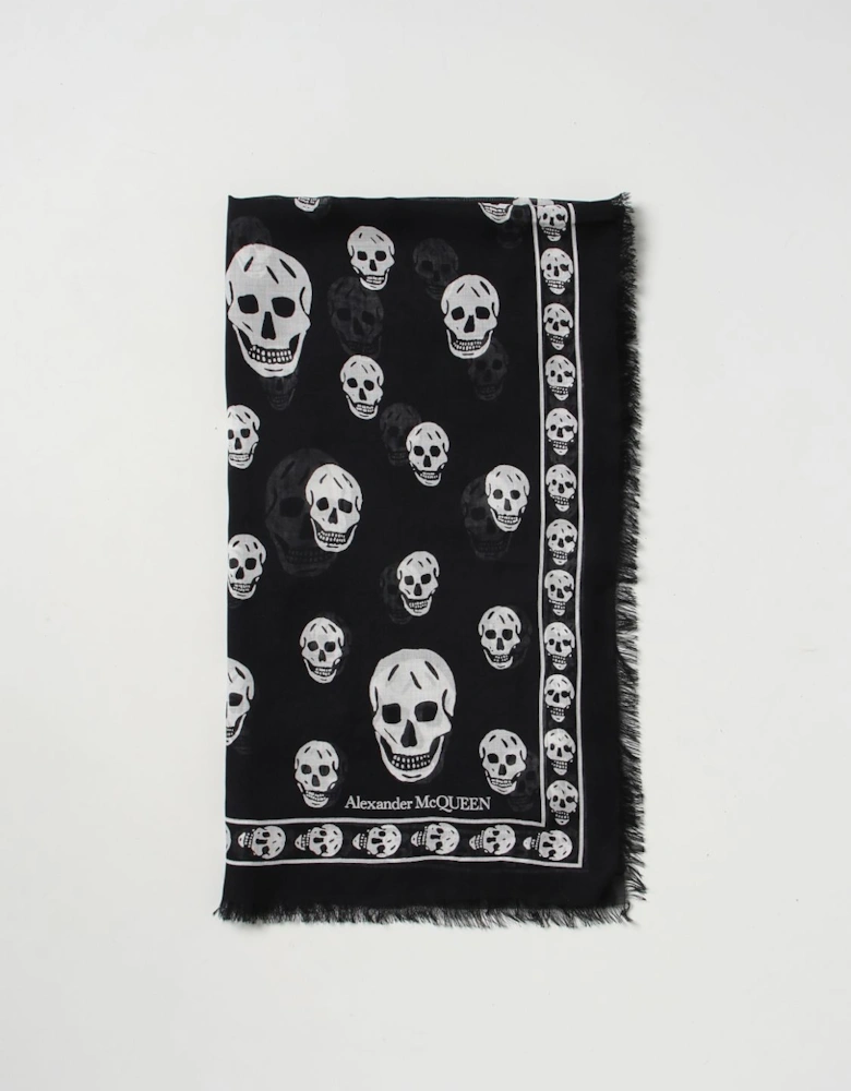 Skull Print Silk Scarf