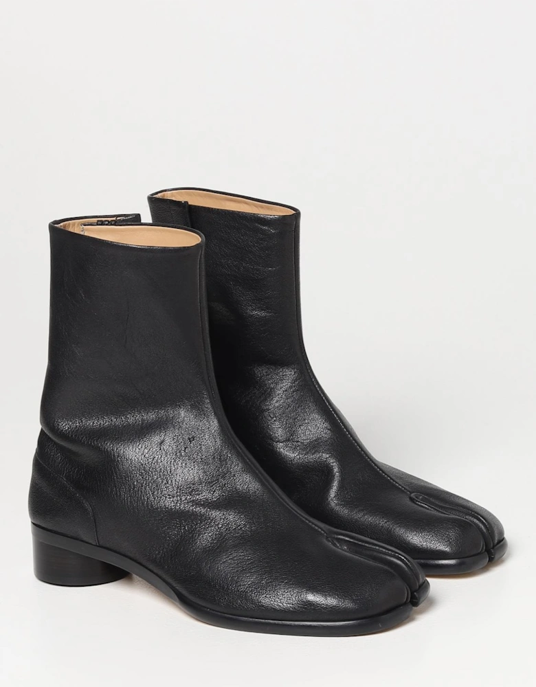 Tabi Ankle Boots Low Heel Leather