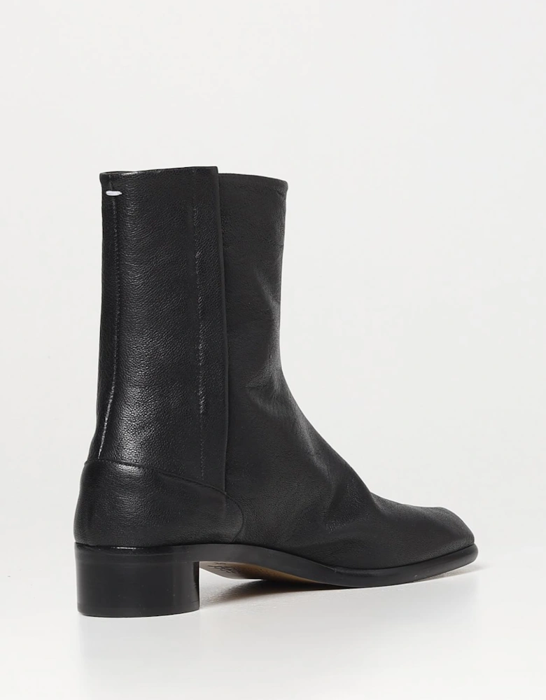 Tabi Ankle Boots Low Heel Leather