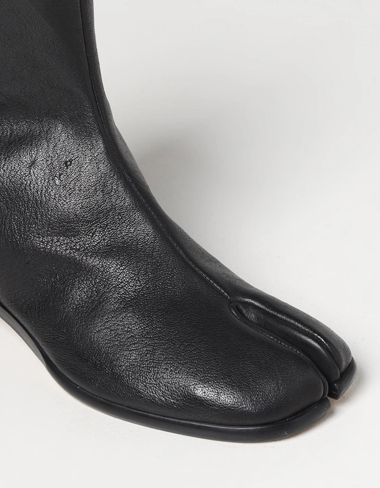 Tabi Ankle Boots Low Heel Leather