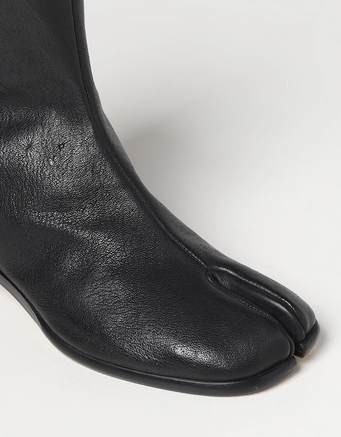 Tabi Ankle Boots Low Heel Leather