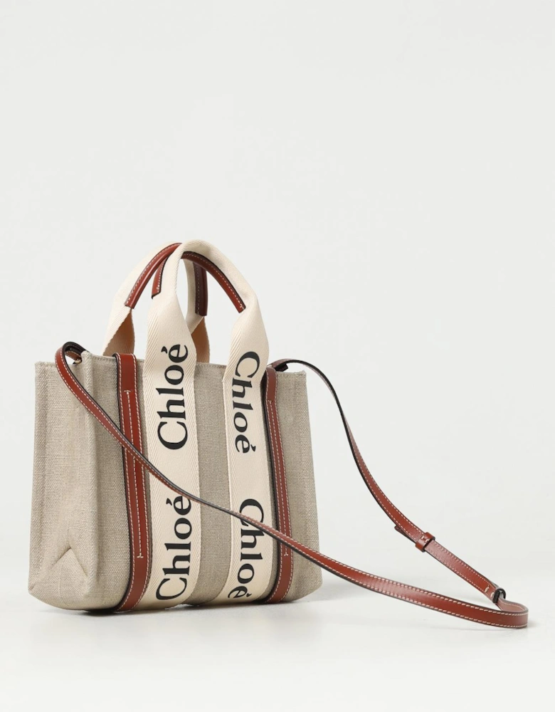 Woody Small Tote Canvas Leather