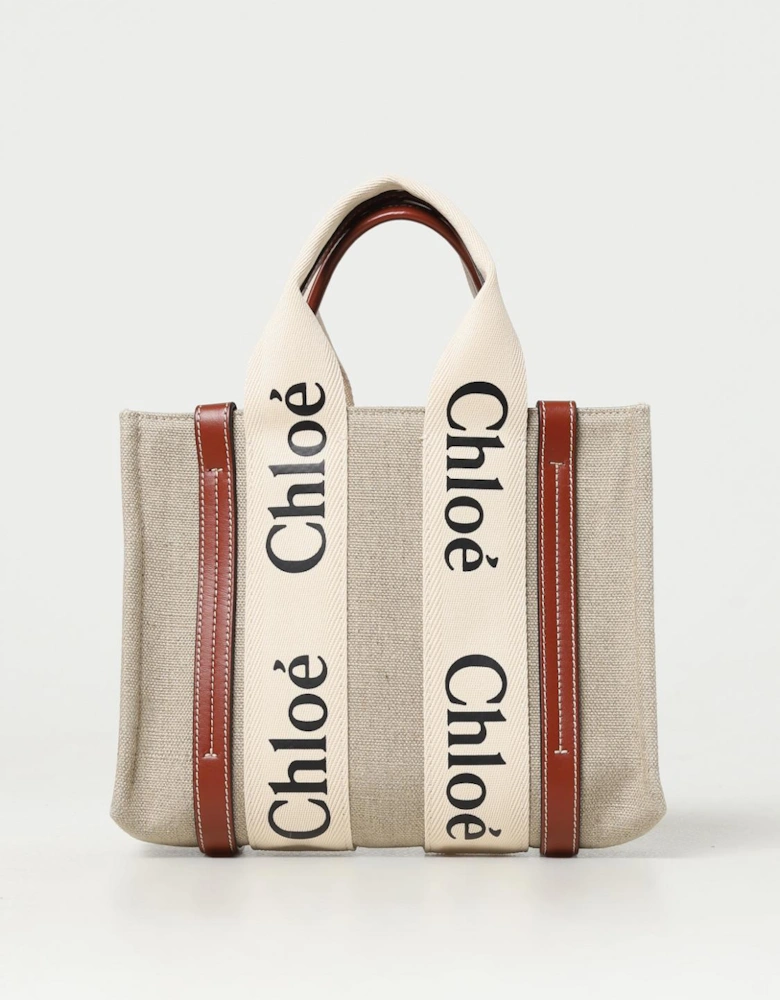 Woody Small Tote Canvas Leather