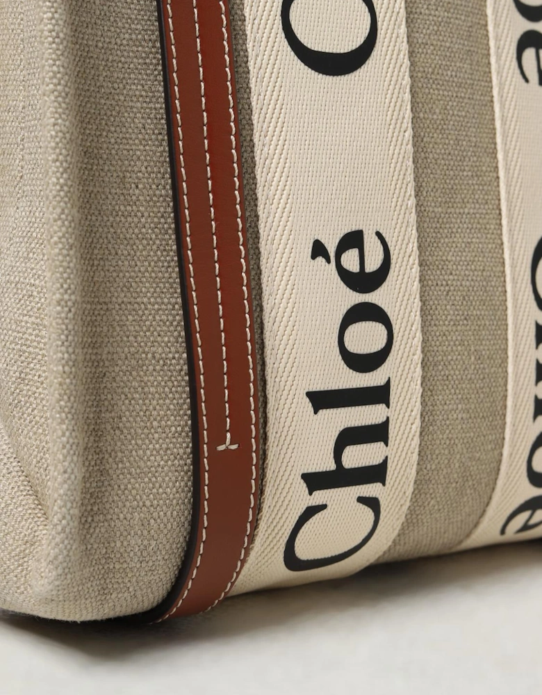 Woody Small Tote Canvas Leather
