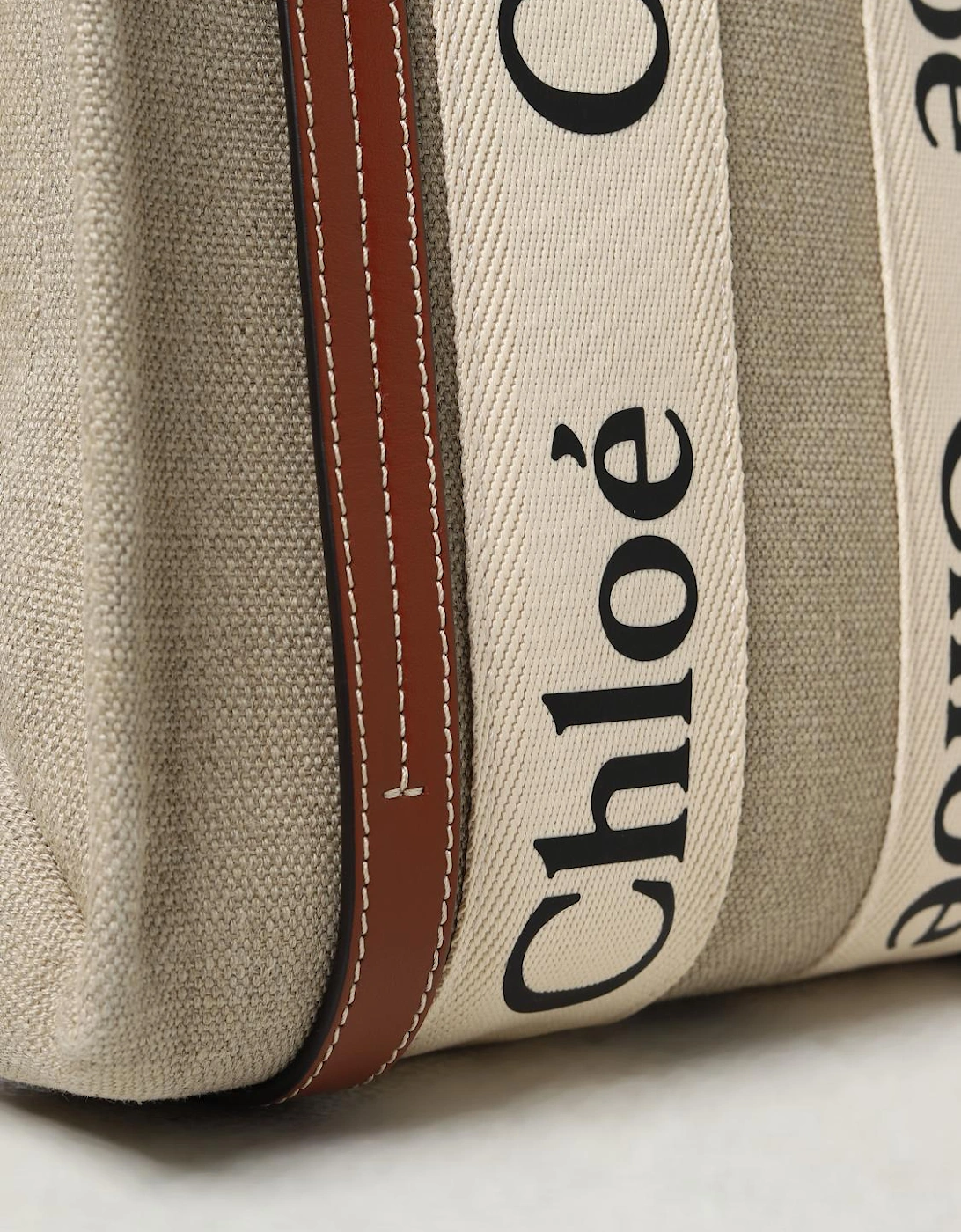 Woody Small Tote Canvas Leather