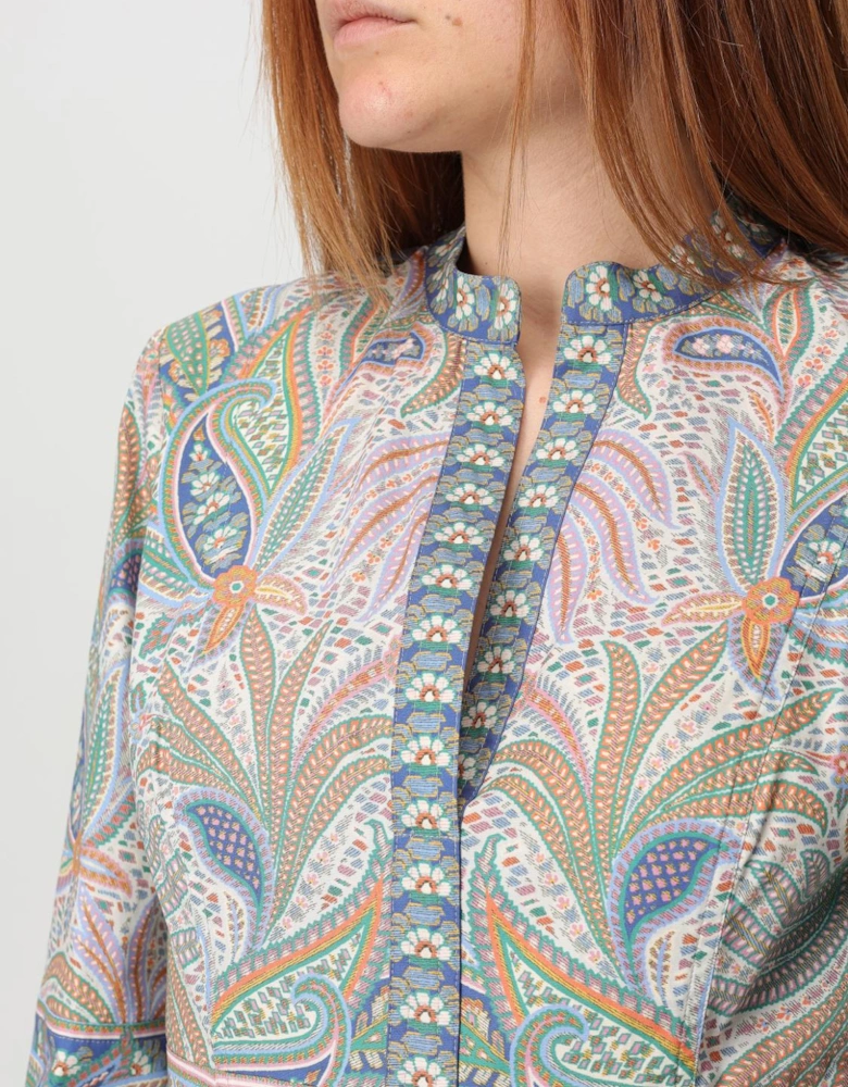 Paisley Print Maxi Dress Ruffle Hem