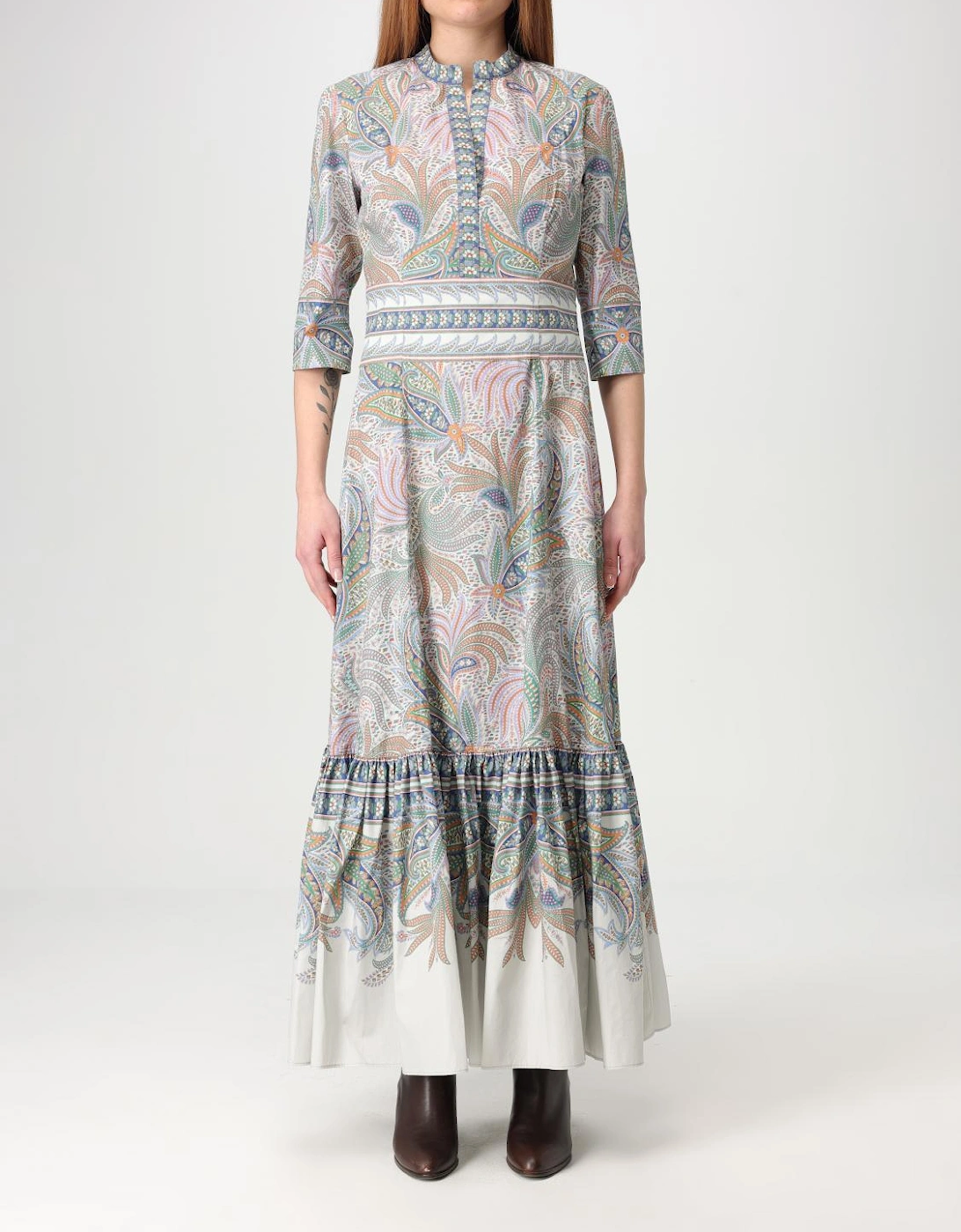 Paisley Print Maxi Dress Ruffle Hem, 5 of 4