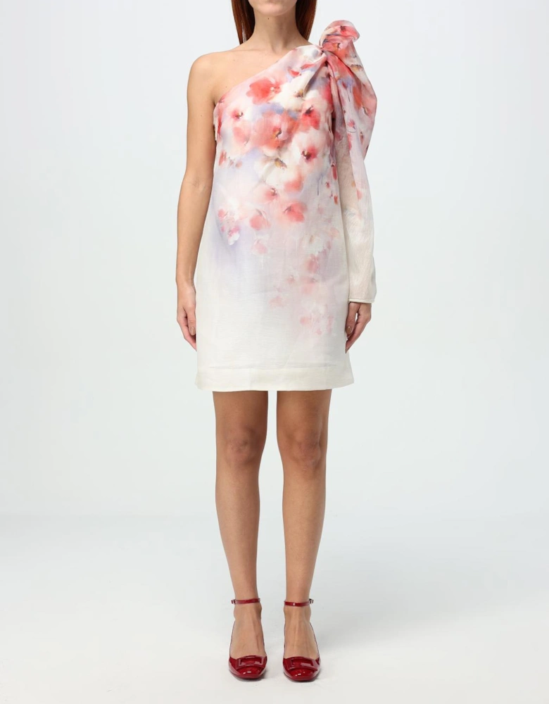 OneShoulder Floral Mini Dress