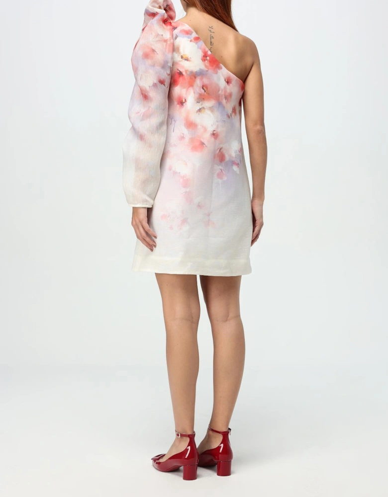 OneShoulder Floral Mini Dress