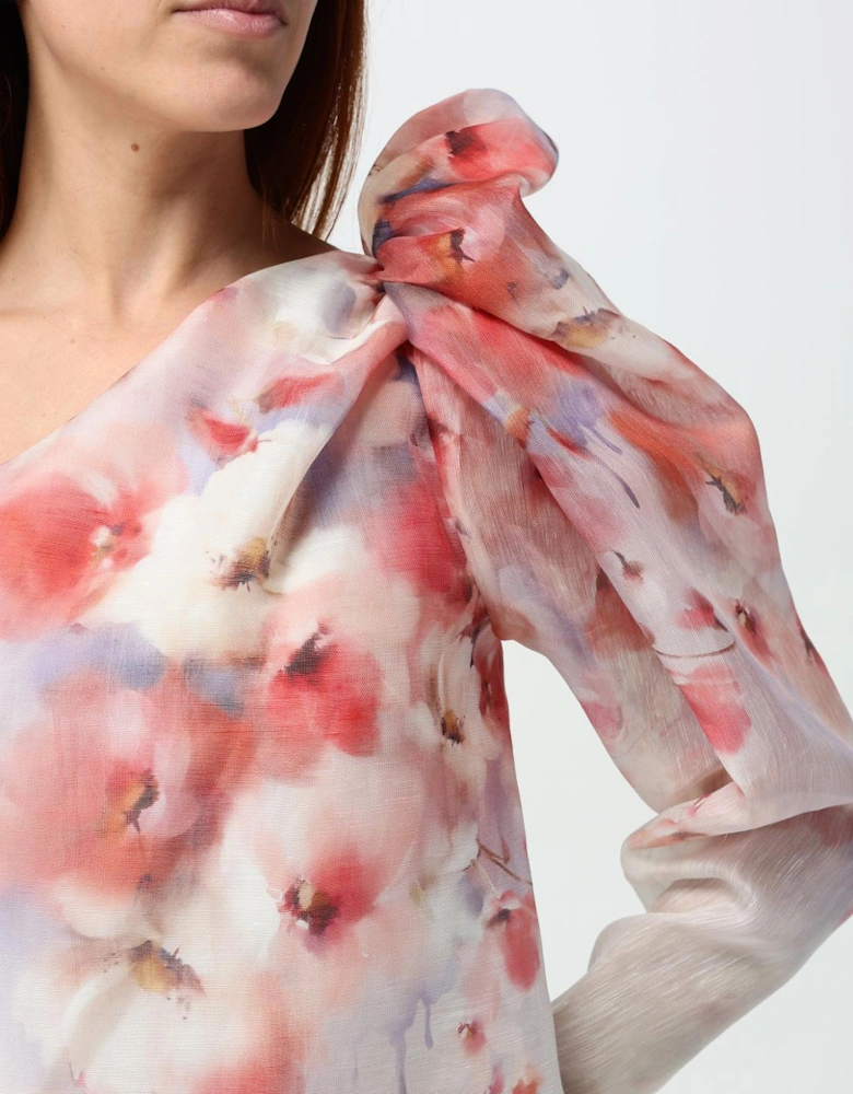 OneShoulder Floral Mini Dress