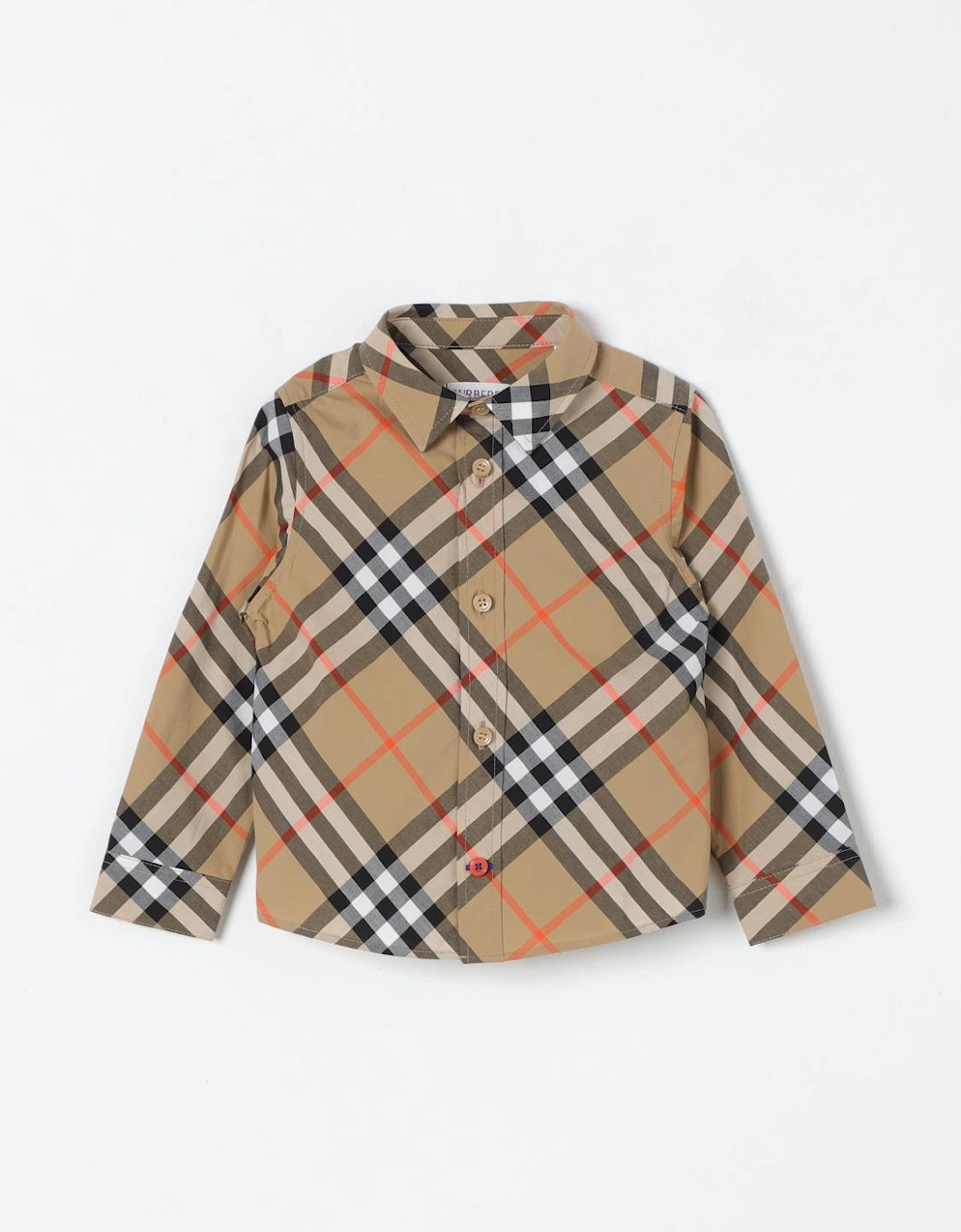 Classic Plaid Pattern Shirt with Long Sleeves and Button Closure